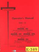 Kearney & Trecker-Milwaukee-Kearney & Trecker AC, CH CHL, CHC-11 Milling Operator\'s Manual 1953-18\" x 24\"-AC-CH-CHL-01